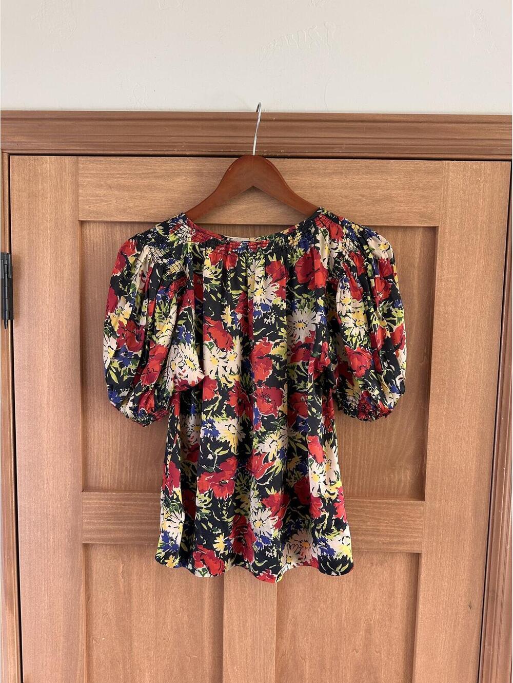 The GREAT. The Ponder Top in Hidden Garden Floral Red Women’s size 0 (US XS) - Picture 6 of 15